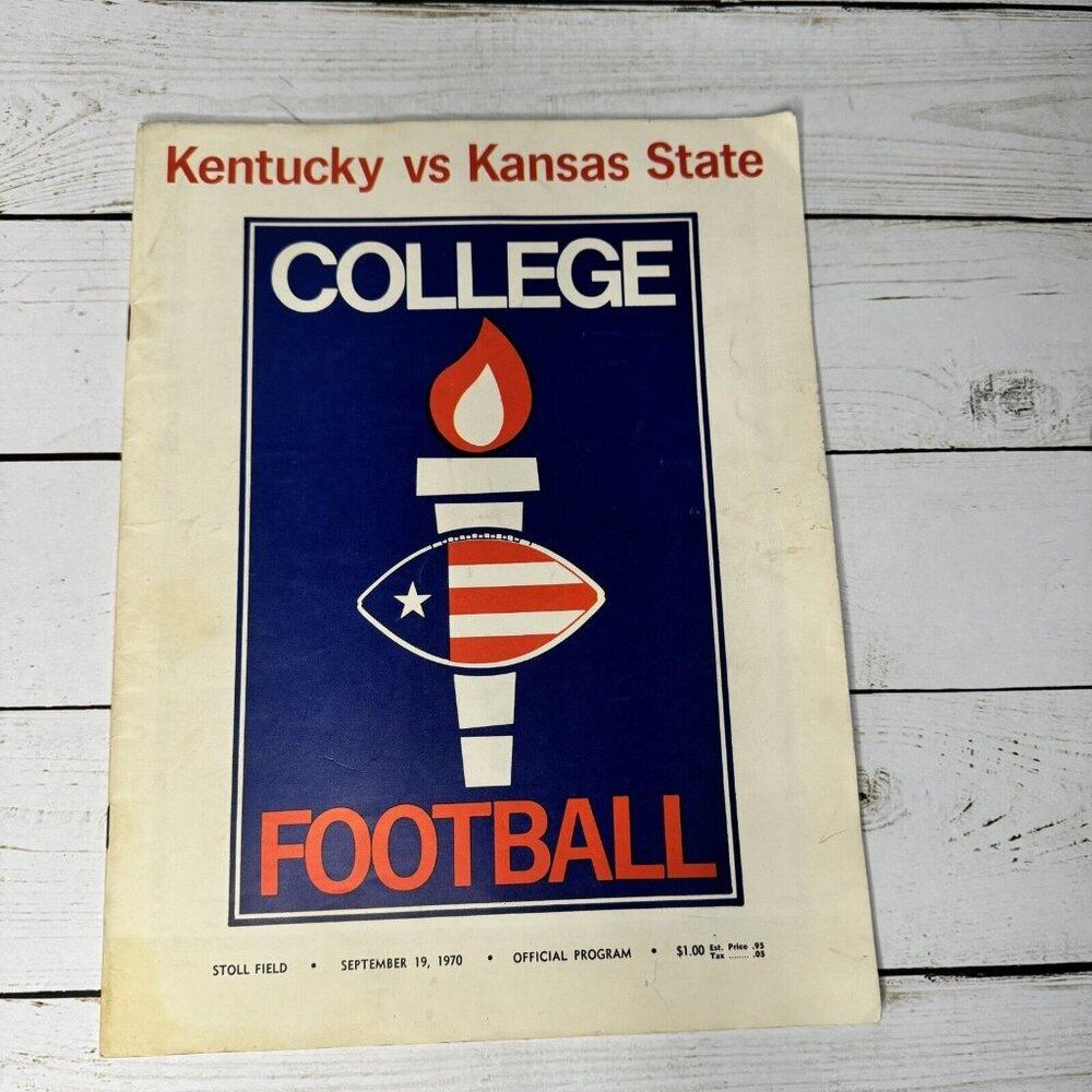 Kentucky vs Kansas State Football Program‎ 1970 Stoll Field Official NCAA Dickey